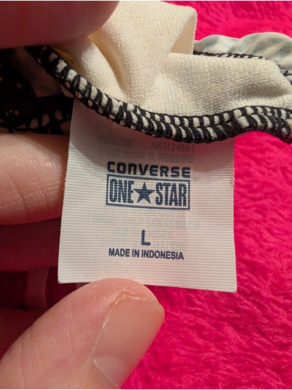 Converse One Star Tankini Swim Top L Large Black White Geometric Star Print NWT - Picture 9 of 11